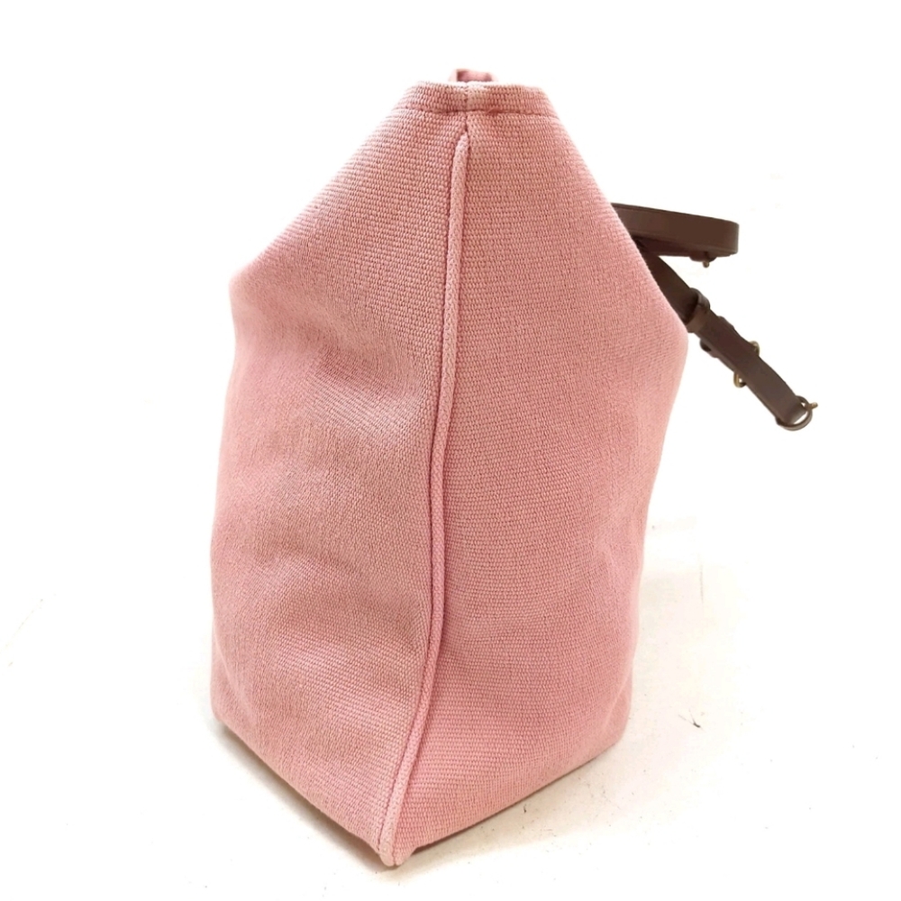 Bottega Veneta Pink Canvas Tote with Dark Brown Leather Handles - Picture 11 of 15